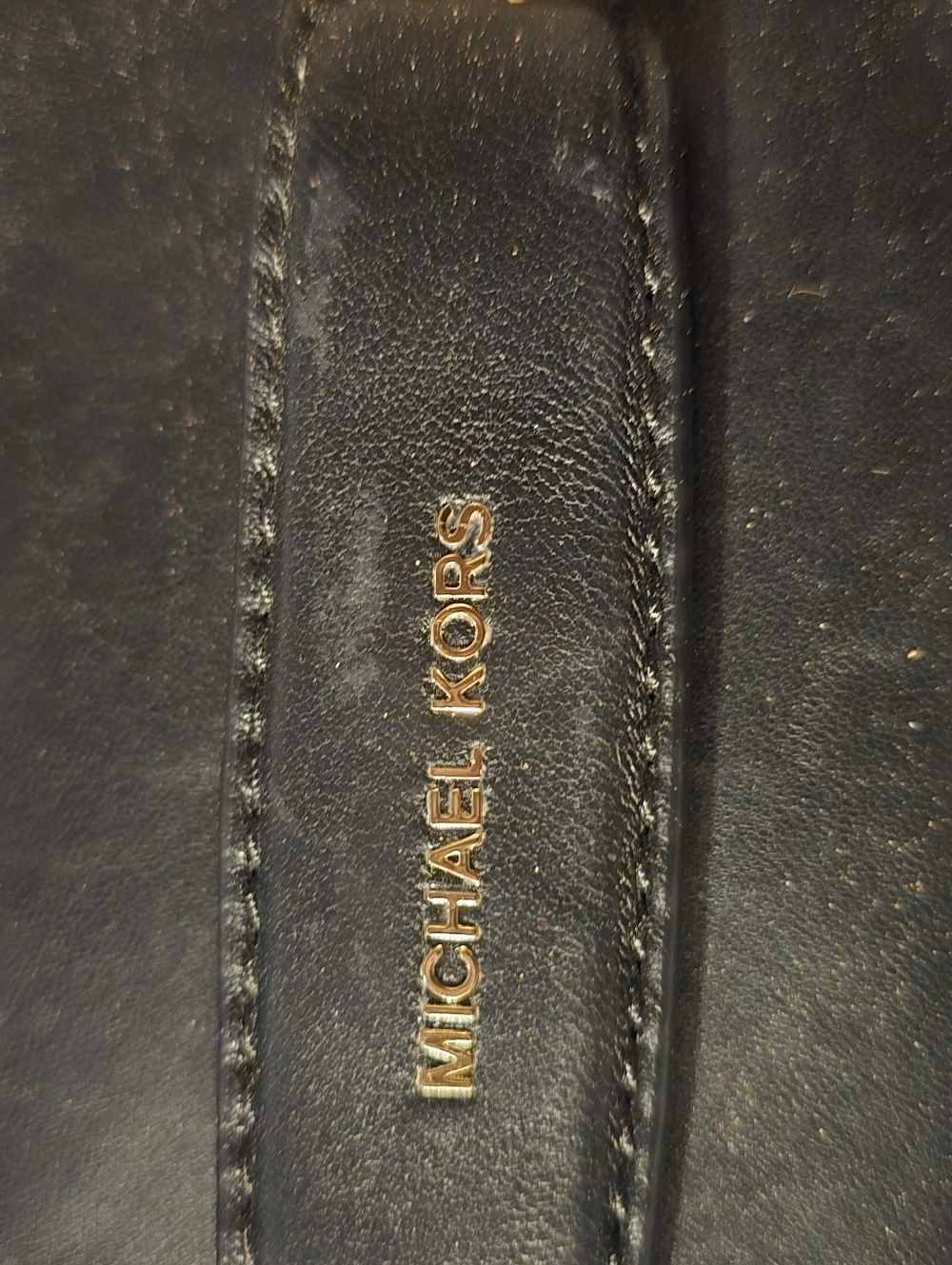 Michael Kors Black Leather Fringe Crossbody Bag with Gold Accents - Picture 2 of 8